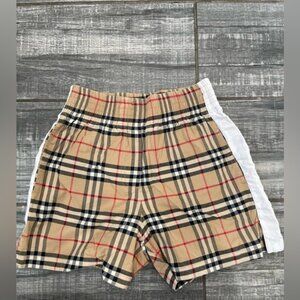 Burberry London England Striped Shorts US Size 2 Silk Elastic Waist